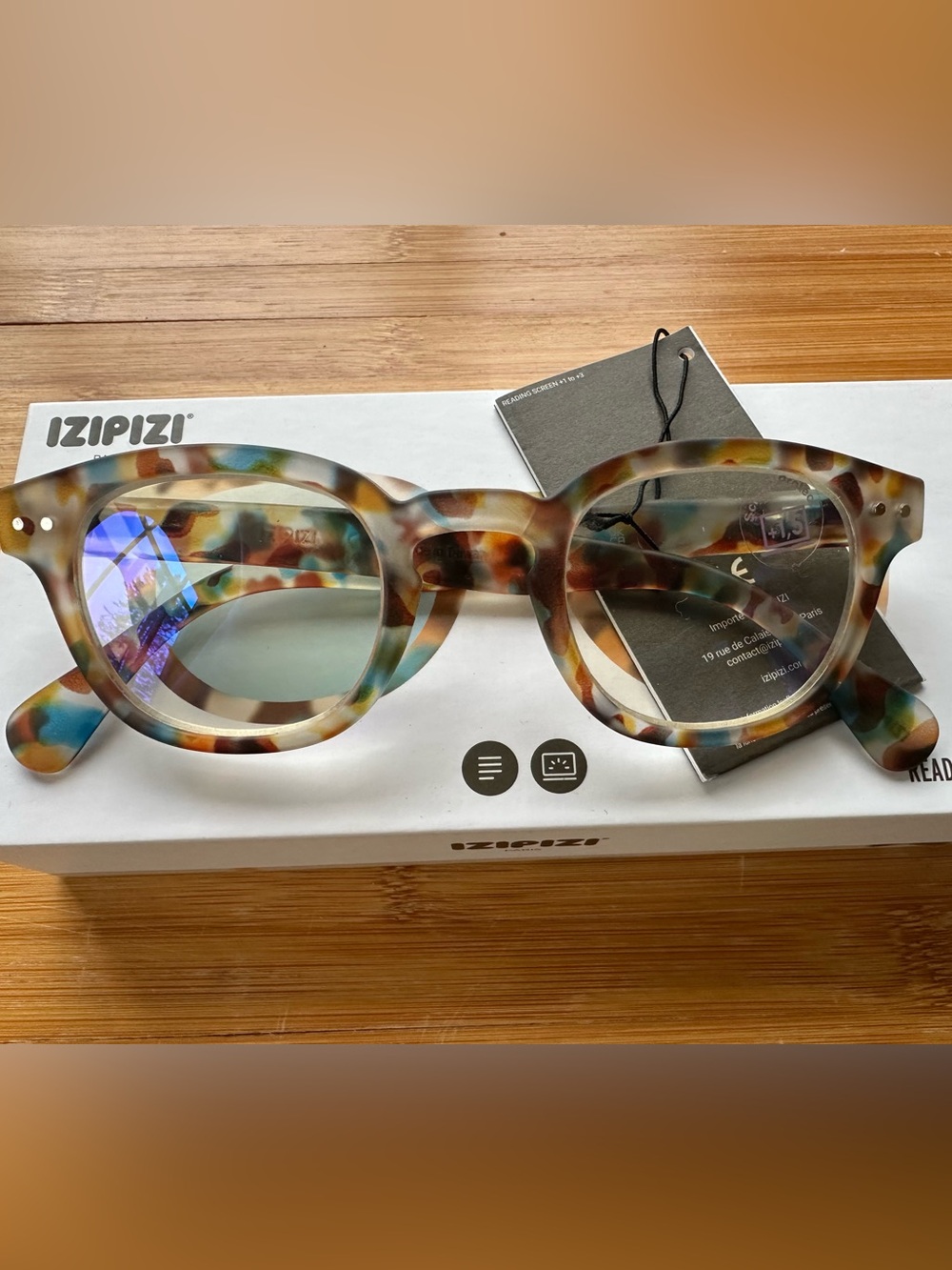Izipizi Blue Tortoiseshell screen readers +1.5